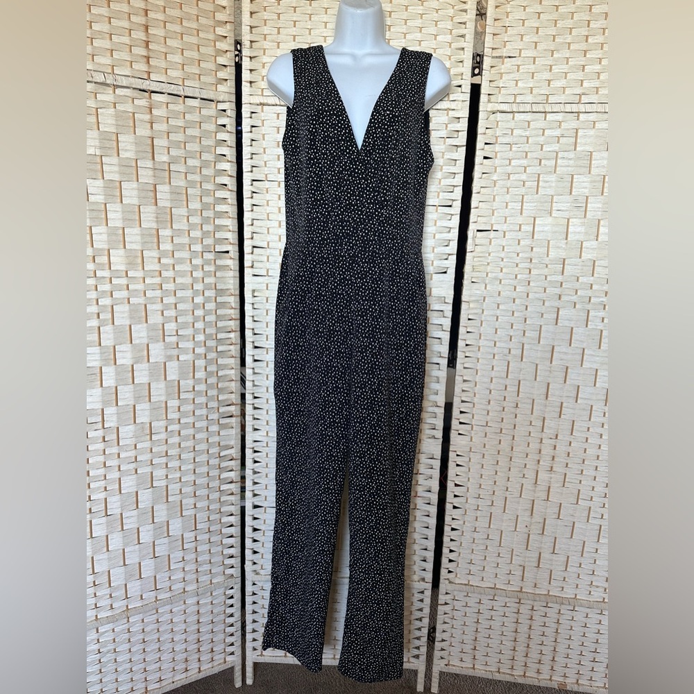 Sam Edelman Women’s the Back Wide Leg Jumpsuit, Black/White Size 8